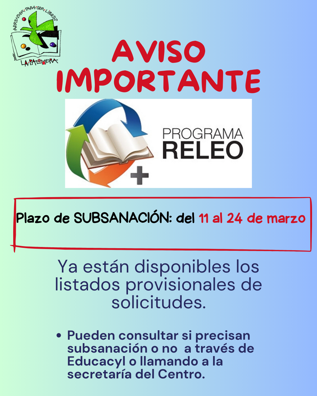 listados provisionales releo 26_27 y subsanación