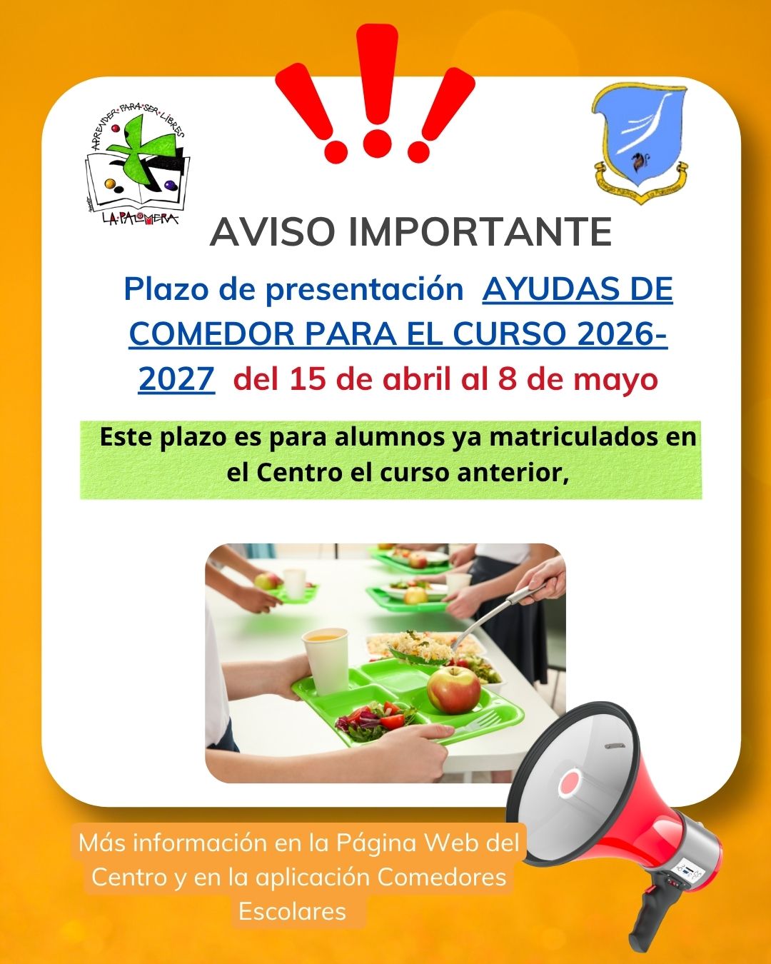 AYUDAS COMEDOR 26-27 PLAZO ORDINARIO