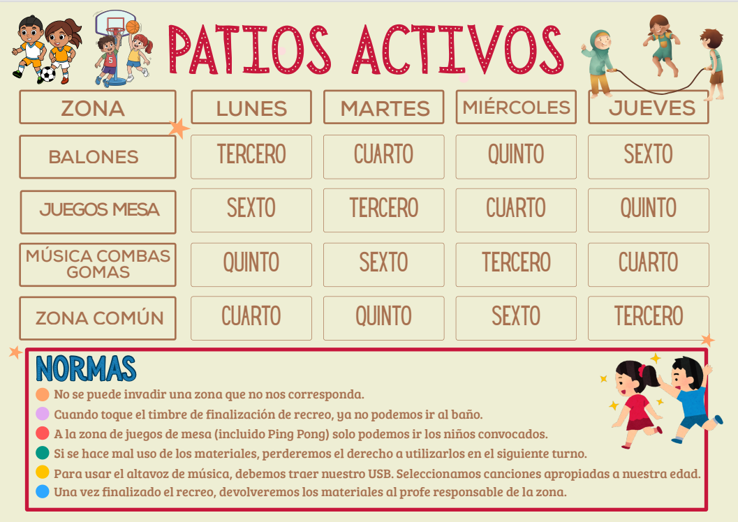 organización patios activos