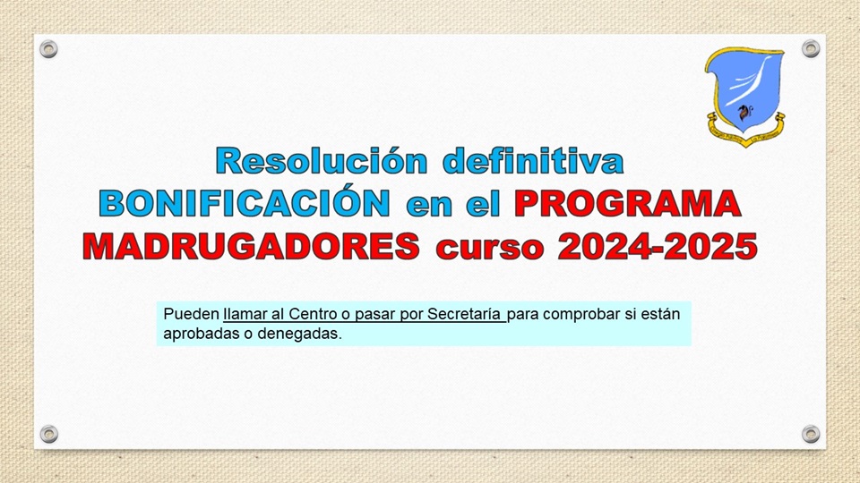 resolución def bonificación madrugadores 24-25